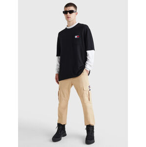 Tommy Jeans pánské černobílé tričko - XL (BDS)